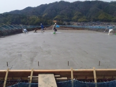 打設後の全景です。